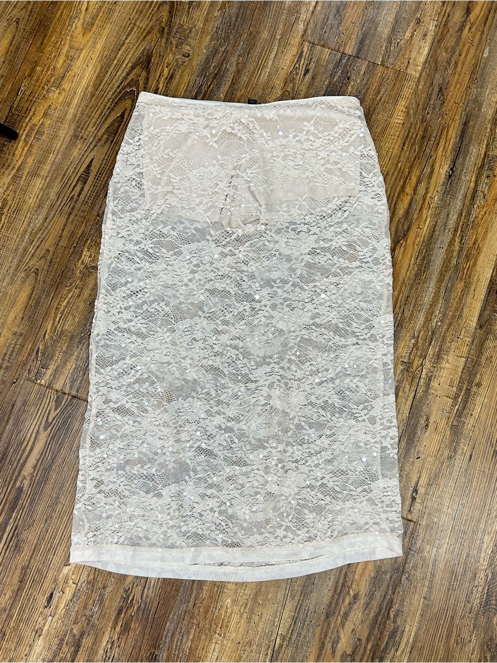 Boho Wild fable Cream Lace Midi Skirt - Picture 4 of 6
